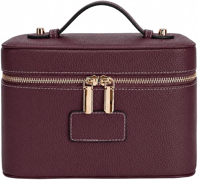 Makeup Case for Women, Leather Makeup Bag Cosmetic Case with Removable Divider, Large Capacity Waterproof Portable Travel Toiletry Make up Organizer Case by idoltimes
