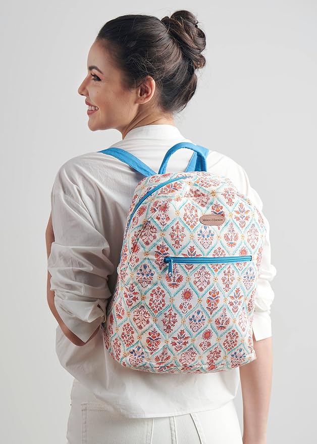 Maison d' Hermine Backpack for Women Men Cotton Shoulder Multipurpose Rucksack with Small Pouch Lightweight Multi Pocket Bag for Travel Work Beach Perfect for Spring Summer (Albane) - Image 7