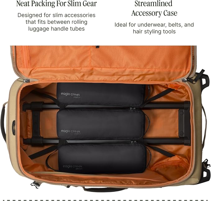 Eagle Creek Pack-It Isolate Slim Cube M/M/M Set - Minimalist Compact Travel Organizer for Hair Styling Tools, Belts & Small Items - Travel Accessories - Black - Image 4
