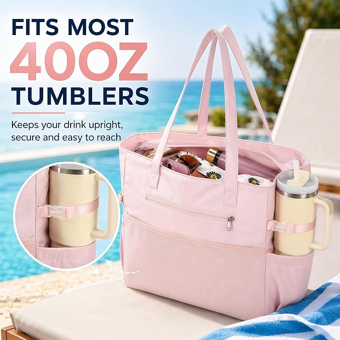 Bluboon Waterproof Beach Tote Pool Bags for Women Ladies Extra Large Carry On Bag With Wet Compartment for Weekender Travel - Image 5