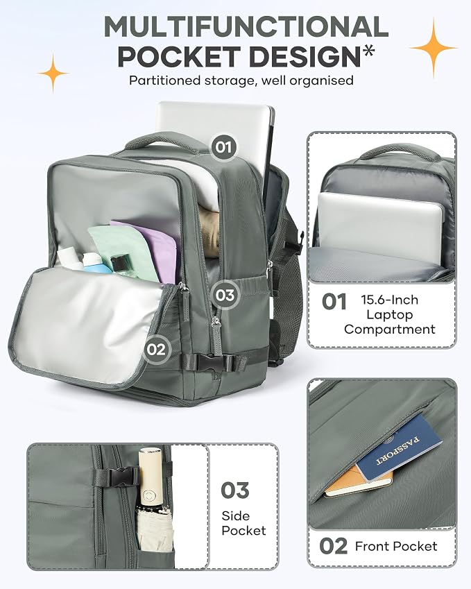 Large Travel Backpack for Women Airline Approved Carry on Backpack for Airplanes Mochila De Viaje Spirit Airlines Personal Item Bag 18x14x8 Personal Item Travel Bag Backpack for Traveling on Airplane - Image 5