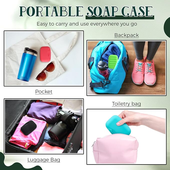 Nuogo 48 Pcs Soap Box Holder Bulk Portable Travel Soap Dish Case Plastic Leakproof Container for Home Bathroom Outdoor Camping Hiking Vacation Gym Shower - Image 5