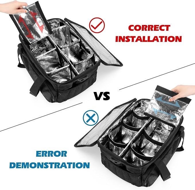 Trunab 8-Cup Drink Carrier for Delivery Insulated Tote Bag, Black | Adjustable Dividers, Handle & Shoulder Strap,Reusable for Beverages,Food Take Out,Outdoors - Image 6