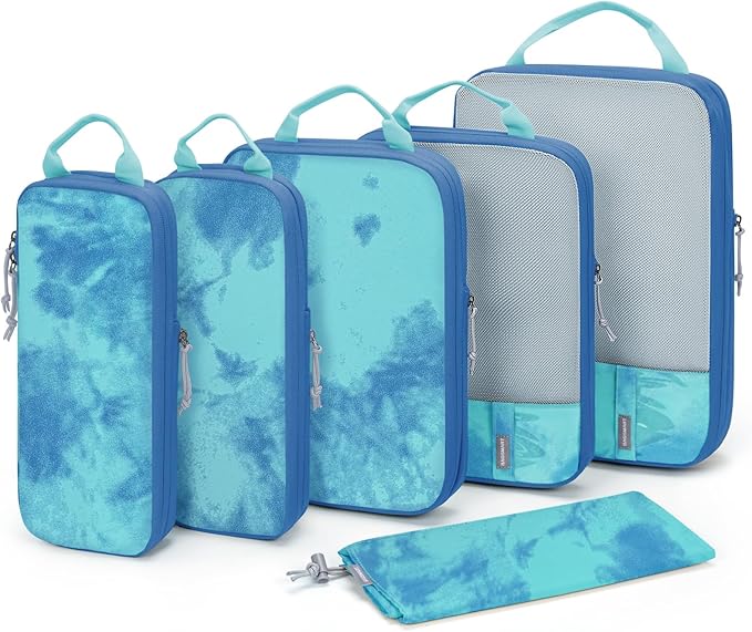 BAGSMART 6 Set /4 Set/2 Set Compression Packing Cubes for Travel, Lightweight Luggage Organizer Bags, Durable Space Saver Bags Travel Essentials by BAGSMART