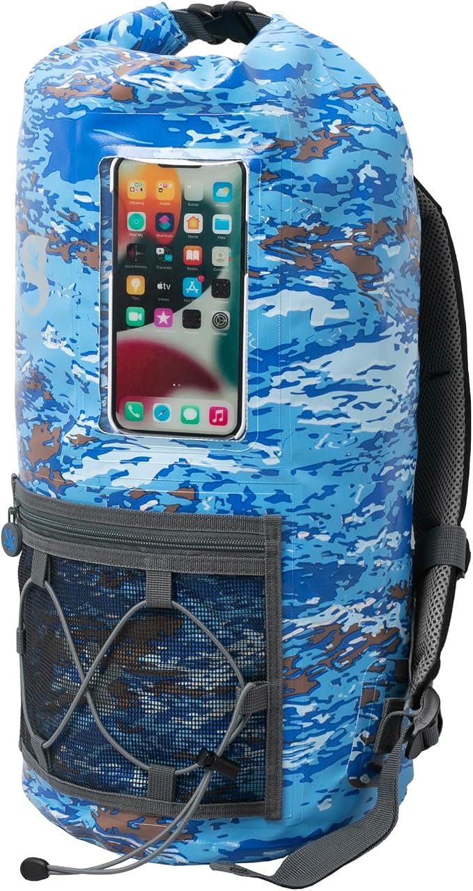 geckobrands Hydroner 20L Waterproof Dry Bag Backpack – Lightweight Roll-Top Bag with Clear Phone Pouch for Outdoor Activities - Image 4