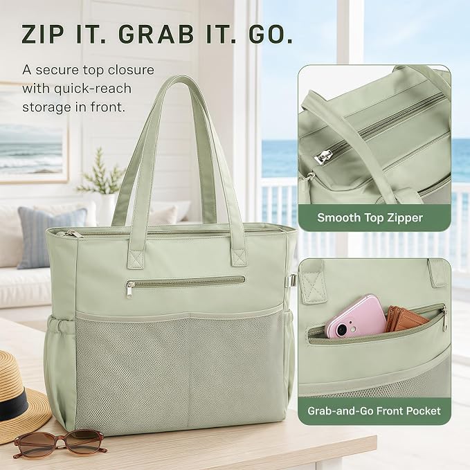 Bluboon Waterproof Beach Tote Pool Bags for Women Ladies Extra Large Carry On Bag With Wet Compartment for Weekender Travel - Image 5