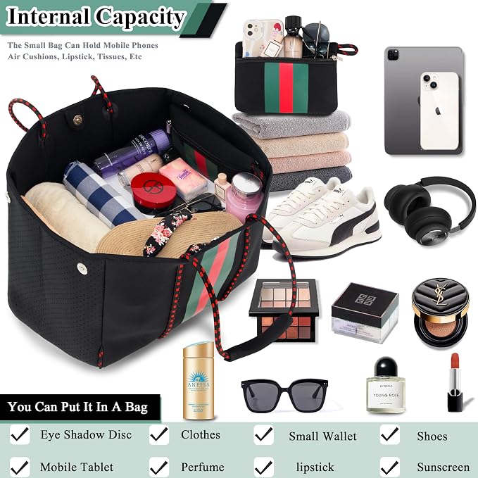 QOGiR Neoprene Multipurpose Beach Bag Tote with Inner Zipper Pocket … … … … - Image 5