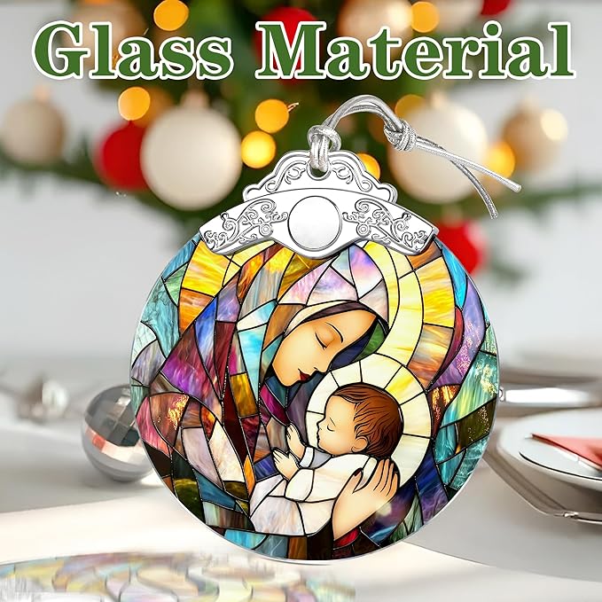 Virgin Mary Religious Christmas Ornaments, Christmas Tree Ornaments, Holiday Decor, Christian Gift, Religious Gift, Baptisms Gifts, Spiritual Gifts for Christian Women, Friends and Family