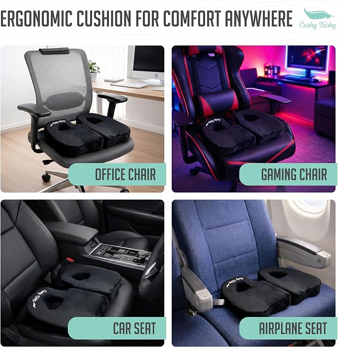 Cushy Tushy Premium Foldable Piriformis Seat Cushion - Piriformis Pain and Sciatic Pain Relief Cushion - for Home & Office Use, Perfect for Travel or Driving - Image 6
