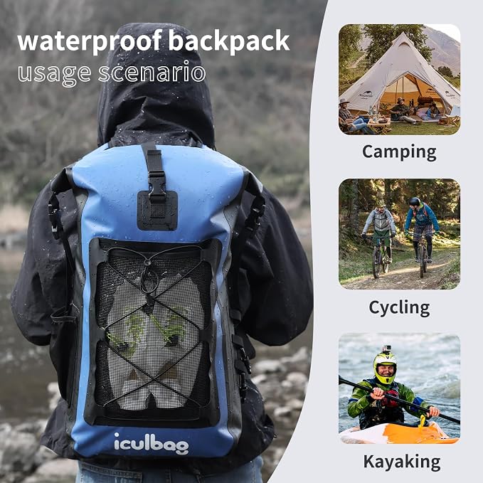 Dry Bags Waterproof Backpack for Women Men Travel Dry Bag Backpack Warterproof Bag for Kayaking Beach Boating 30L/40L - Image 6