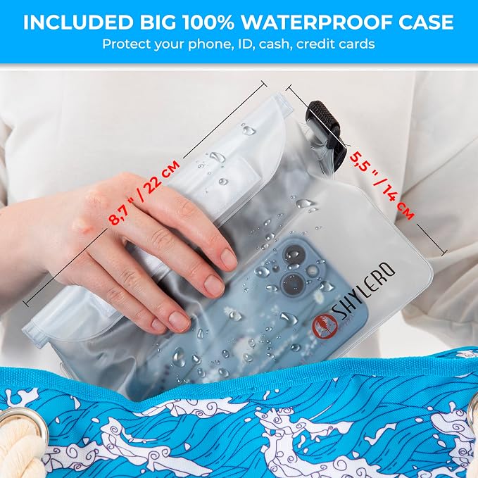 Beach Bag and Pool Bag Has Cooler Pocket, 7 Pockets Total, Zip Top. Family Size Waterproof Beach Tote - Image 3