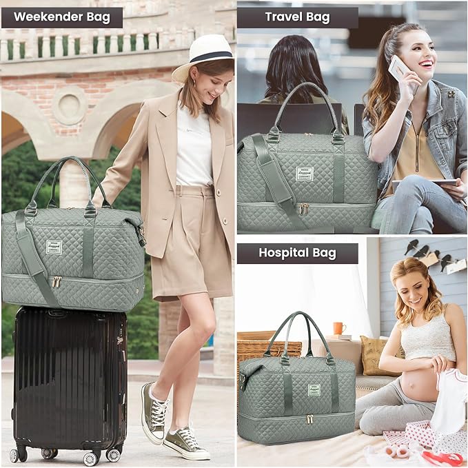 LOVEVOOK Travel Duffle Bag,Weekender Bags for Women with Shoe Compartment，Carry on Overnight Bag with Toiletry Bag,Gym Duffel Bag with Wet Pocket, Hospital Bags for Labor and Delivery - Image 6