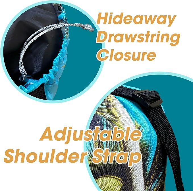 Walker Beach Mesh Net Travel Boat Bag for Snorkeling, Dive, and Swim Gear – USA Made, Tropical Aqua Van - Image 4