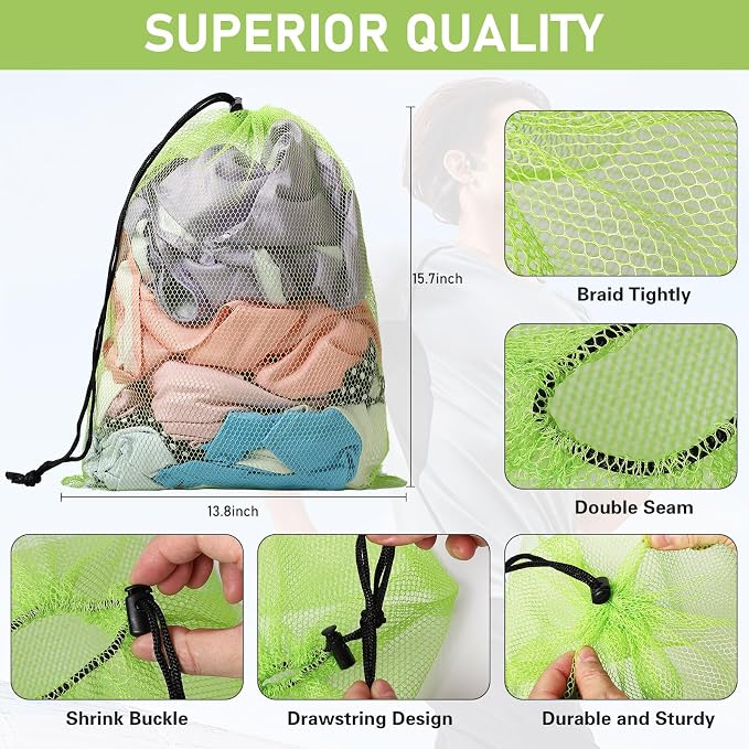 Durable Delicate 10/20/40/60/100PCS Mesh Laundry Bag - Multicolor Nylon Mesh Bag - Locking Closure - For College, Gym, Yoga, Sport - Image 5