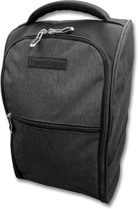 CaddyDaddy Premium Golf Shoe Bag Zipper Sports Shoe Strap Bag with Side and Front Accessory Pocket for Storing Golf Accessories Golf Shoe Carry Bags (Premium Golf Shoe Bag) - Image 2