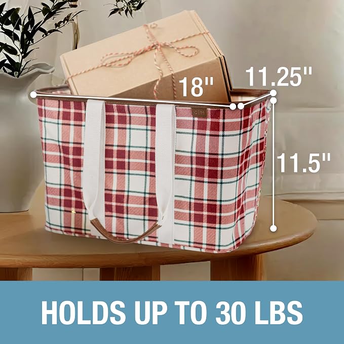 CleverMade Collapsible LUXE Tote, 30L Foldable Grocery Shopping Bag, Reusable - Image 5