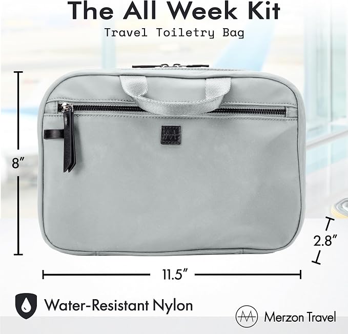 The All Week Kit, Hanging Toiletry Bag for Extended Trips with Multi Compartment Storage Large Travel Toiletry Organizer with Hook Made from Sturdy Water Resistant Nylon HNG-733-SLV - Image 2