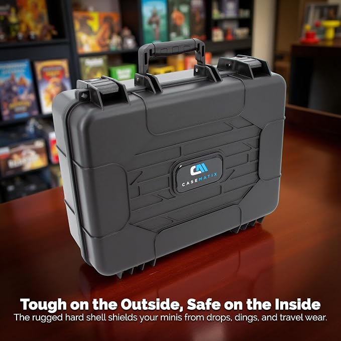 CASEMATIX Hard Shell Miniature Carrying Case - 80 Slot Figurine Miniature Storage Case with Customizable Foam Layer for Large Miniatures Compatible with Warhammer 40k, DnD & More! - Image 4
