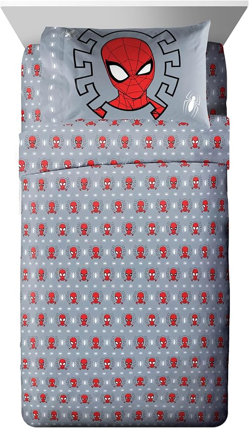 Marvel Spiderman Twin Comforter Set 5 Piece Kids Bedding for Boys, Multi | Bed in a Bag, Comforter Sheets Sham Pillowcase, Official Product, Soft Microfiber, Machine Washable, Easy Care, Boys Gift - Image 7