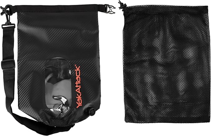 YakAttack 5L Roll-Top Drybag with Air Valve - Black Carbon | Waterproof Marine Dry Bag for Kayaking, Boating & Paddleboarding | Heavy Duty Small Drybag for Gear Protection | Compact Kayak Storage Bag - Image 7