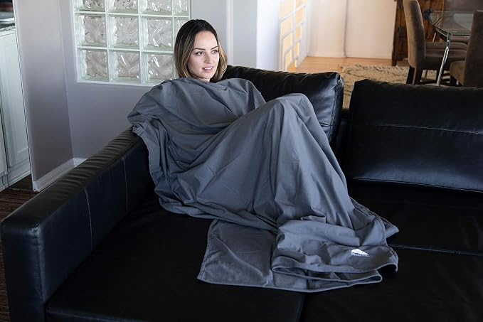 BlueHills 2 Pack Ultra Compact Travel Blanket Pillow Long Flights - Gray | Soft Travel Blanket Set of 2, Luggage Strap & Carabiner, 70X56 Long Flight Pillows, Portable Case/Bag, Lightweight & Compact - Image 4
