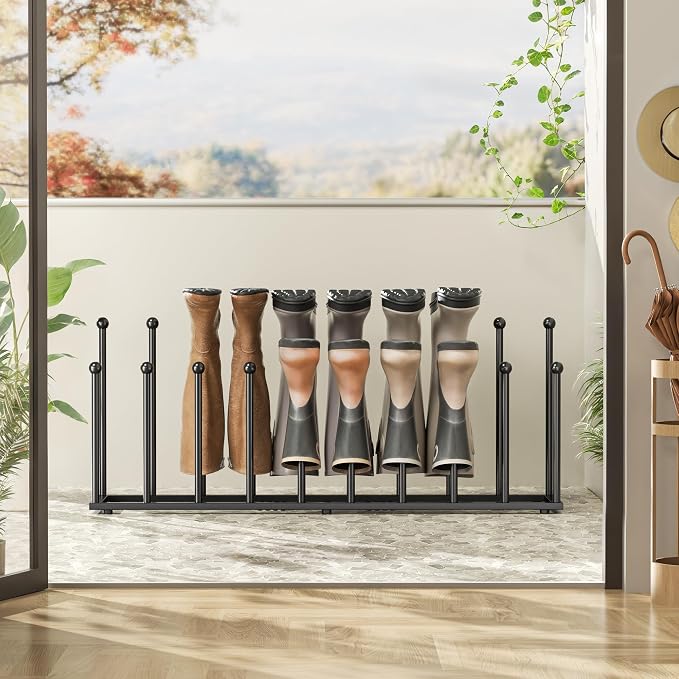 pickpiff Free Standing Shoe Racks - Black Metal Boot Rack Organizer Tall Boots for Dorm Room, Closet, Entryway, Bedroom, Patio Outdoor, Hallway, Black, Shoe Storage Fit for 10 Pairs - Image 7