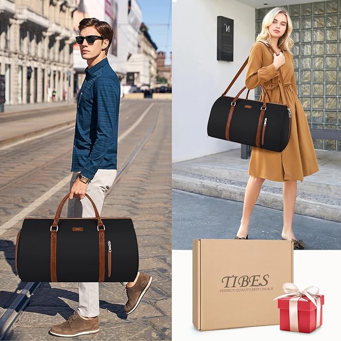 Convertible 2-in-1 Garment Bags for Travel, 50L Carry On Garment Duffle Bag With Shoe Compartment Large Weekender Bag for Women Men Hanging Suitcase Suit Travel Duffel Overnight Bags - Image 6