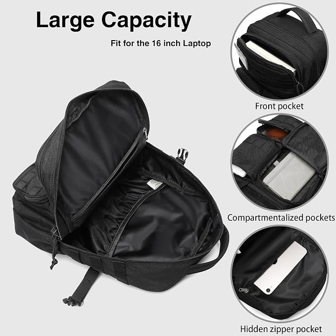 Wotony Tactical Backpack - Military waterproof backpack with multiple pockets and tactical gear for the outdoors (Gray Maple Leaf, 25L) - Image 6