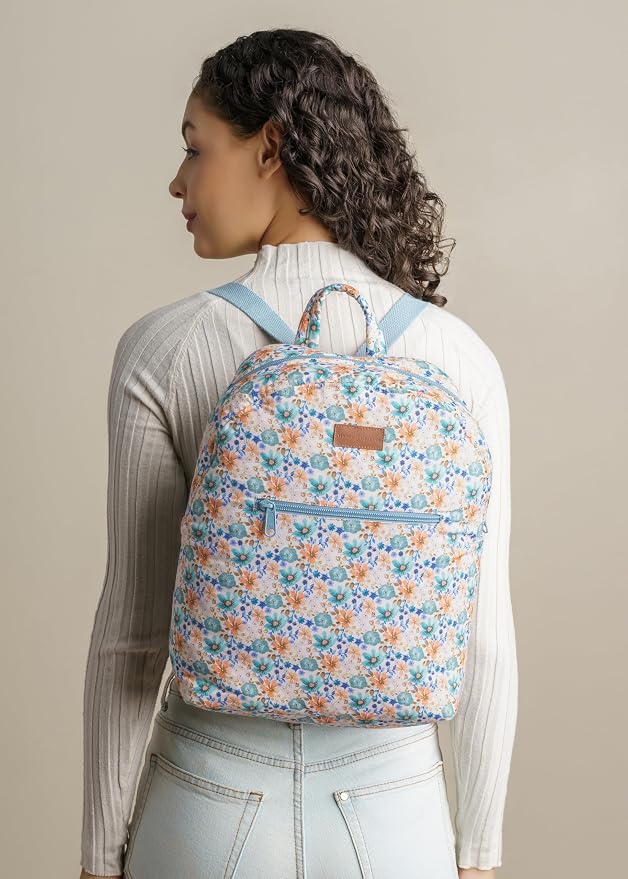 Maison d' Hermine Backpack for Women Men Cotton Shoulder Multipurpose Rucksack with Small Pouch Lightweight Multi Pocket Bag for Travel Work Beach Perfect for Spring Summer (Aniq) - Image 7