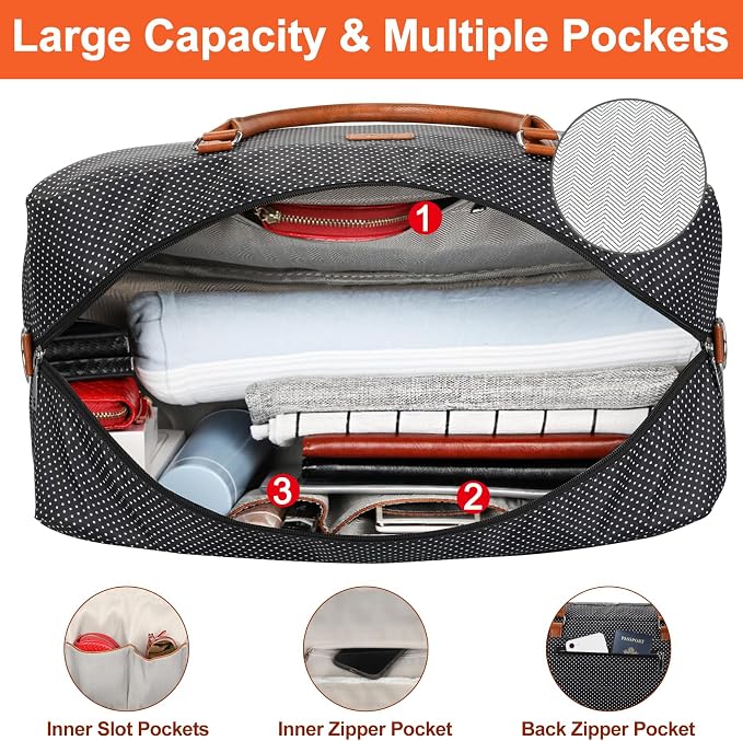 IBFUN Weekender Bags for Women, 21" Weekender Travel Bag, Travel Duffle Bag with Shoe Compartment Carry on Overnight Duffel Bag for Weekend Travel Business Trip - Image 5