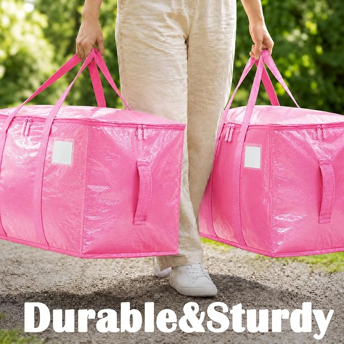 Songrey Heavy Duty Moving Bags, 8 Pack Large Storage Bags with Zipper & Handles, Waterproof Totes Bags for Clothes Packing, Moving, College Supplies, Home Organization - Image 6