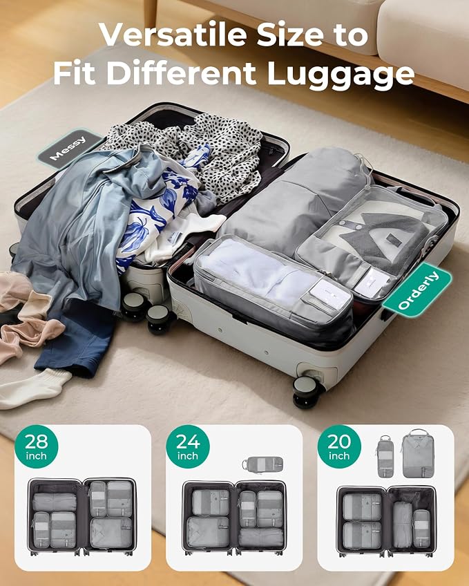 BAGSMART 6 Set /4 Set/2 Set Compression Packing Cubes for Travel, Lightweight Luggage Organizer Bags, Durable Space Saver Bags Travel Essentials - Image 2