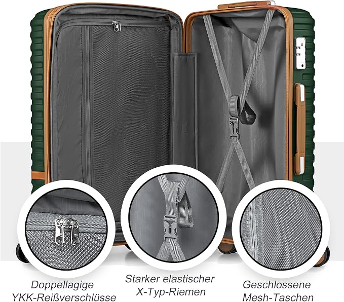 Joyway 28 Inch Large Luggage Hardside Suitcase with Spinner Wheel, Lightweight 3 Piece Suitcase Set with TSA Lock(Green) - Image 4