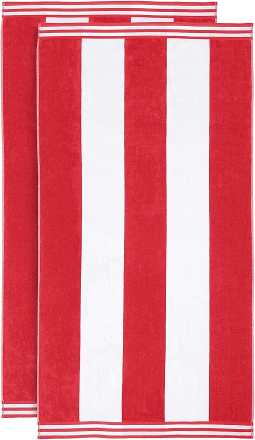 Superior Oversized Beach Towel, Red (Set of 2) - Image 2