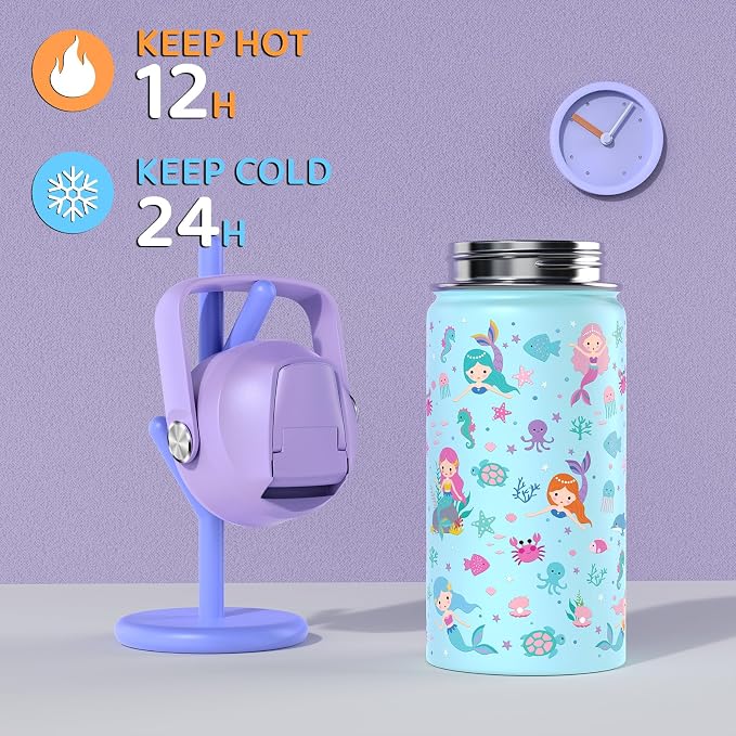 ACESAK Kids School Backpack for Girls, Mermaids Bookbag Backpack with 14OZ Water Bottle, Lunch Bag Set for GirlsTeens Middle Student, Girls Backpacks for School (Purple) - Image 7