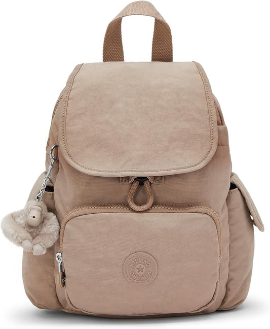 Kipling City Pack Mini Backpack, Lightweight Compact Daypack with Multiple Pockets, Adjustable Straps & Everyday Travel Backpack - Tan Beige by Kipling