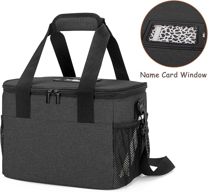 Trunab Reusable 6 Cups Drink Carrier for Delivery Insulated Caddy,Black | Adjustable Dividers,Handle & Shoulder Strap, Beverages Tote Bag for Takeout or Travel - Image 4