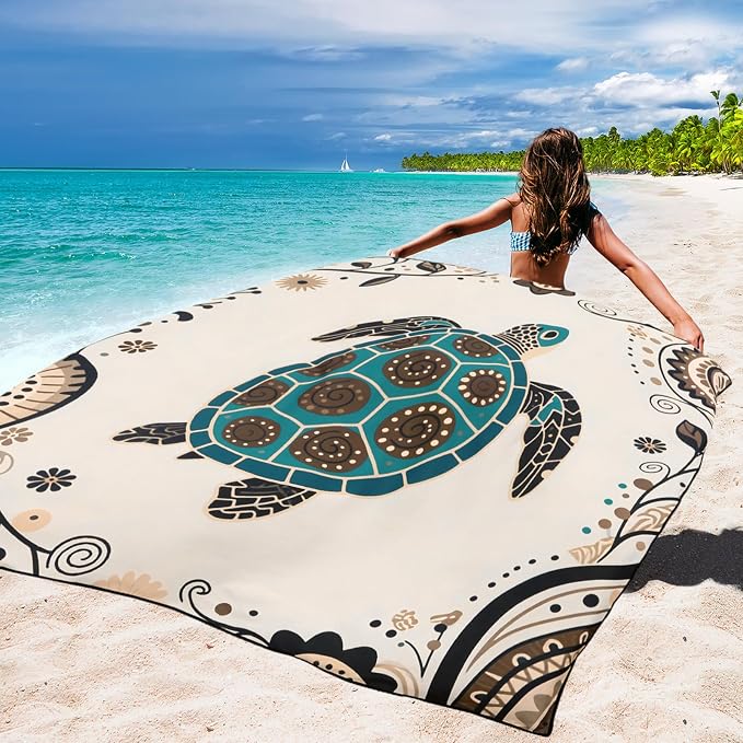 WIWIGO Beach Blanket Waterproof Sandproof Beach Mat 79" X 83"/10'x9'for 2-8 Adults Quick Drying Outdoor Picnic Mat Beach Accessories for Travel, Camping, Hiking - Image 5