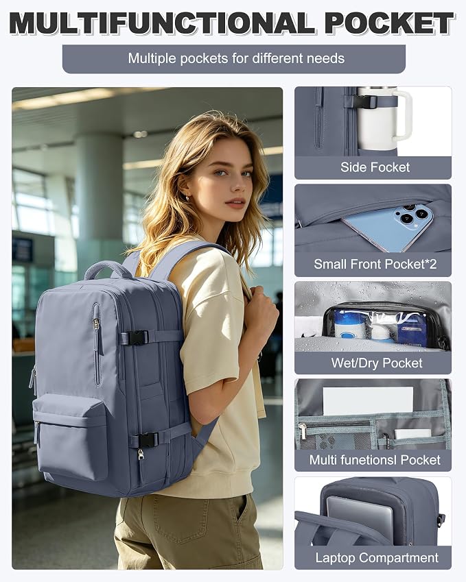 VGCUB Vacuum Backpack Travel with Pump, Vacuum Seal Compression Bags Laptop Backpack Personal Item - Image 8