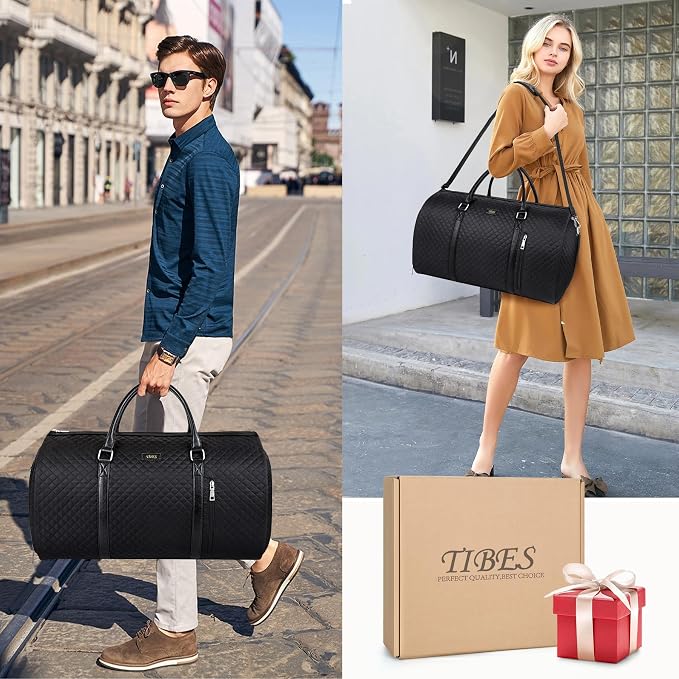 Convertible 2-in-1 Garment Bags for Travel, 50L Carry On Garment Duffle Bag With Shoe Compartment Large Weekender Bag for Women Men Hanging Suitcase Suit Travel Duffel Overnight Bags - Image 5