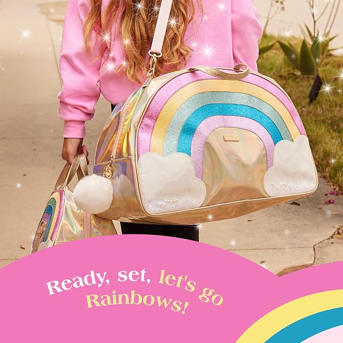 Glimmer Wish Unicorn Rainbow Overnight Bag and Cosmetic Bag for Essentials and Cosmetics, Secure and Organized Travel Bags, Gifts for Teens and Girls - Image 2