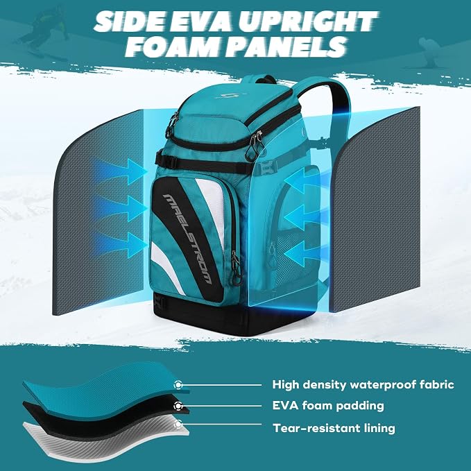 Maelstrom Ski Boot Bag,55L Large Ski Boots Travel Backpack for Men Women,Waterproof Snowboard Boot Bag for Skis Accessories - Image 6