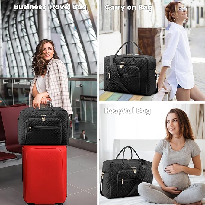 LOVEVOOK Travel Duffle Bag - Women's Weekender Carry On Overnight Laptop & Gym Bag With Toiletry/Shoe Pocket, Hospital Labor Bag - Image 5
