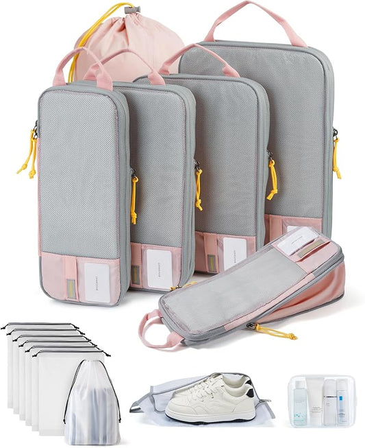 BAGSMART 6 Set /4 Set/2 Set Compression Packing Cubes for Travel, Lightweight Luggage Organizer Bags, Durable Space Saver Bags Travel Essentials by BAGSMART