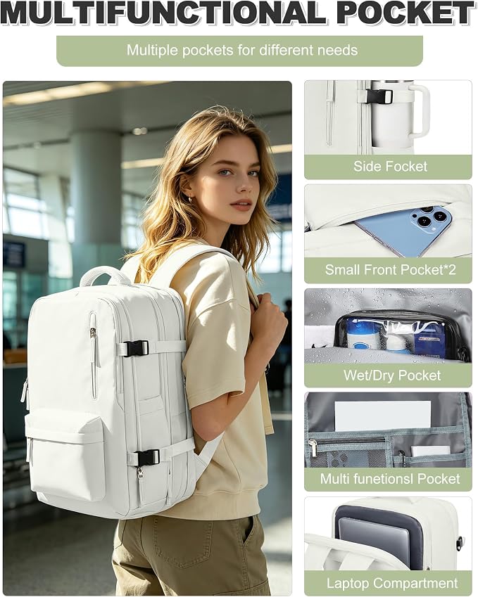 VGCUB Vacuum Backpack Travel with Pump, Vacuum Seal Compression Bags Laptop Backpack Personal Item - Image 5
