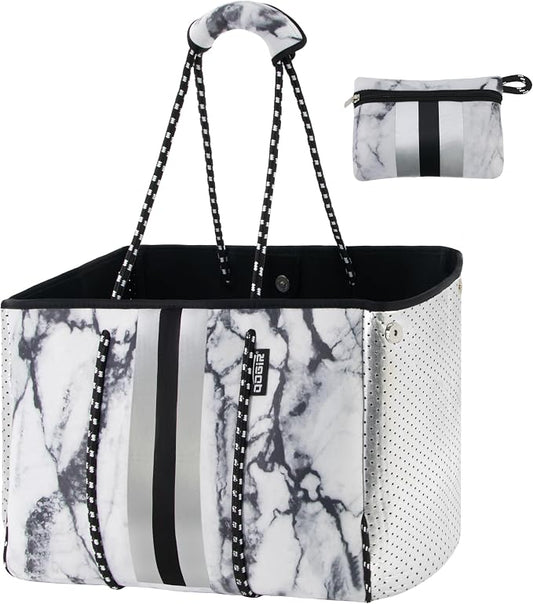 QOGiR Neoprene Multipurpose Beach Bag Tote with Inner Zipper Pocket … … … … by QOGiR