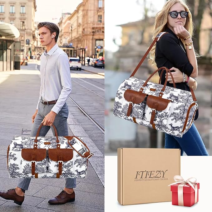Garment Duffel Bag for Travel - Convertible Carry on Garment Duffel Travel Bag for Women Men Large Weekender Bag with Shoes Pouch 2 in 1 Hanging Suit Travel Duffel Bag 3pcs Set - Image 7