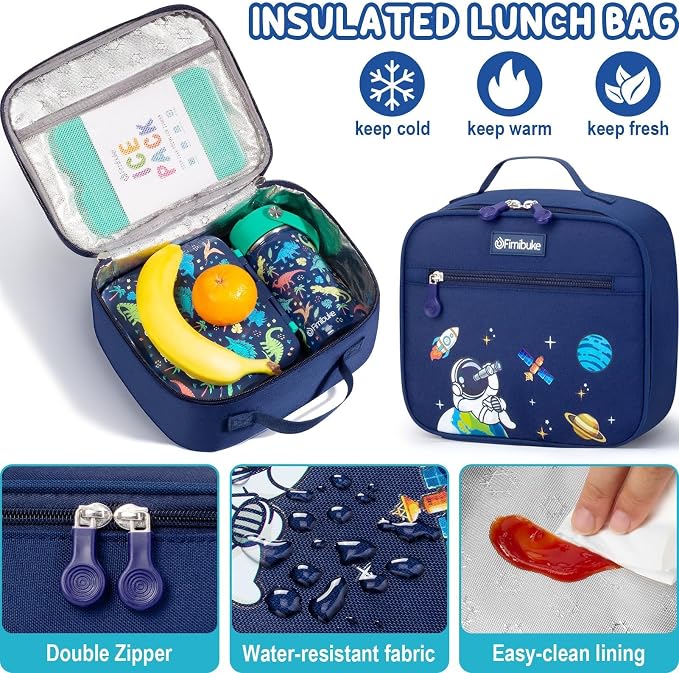 Fimibuke Kids Backpack for School Boys - 3 PCS Waterproof Teen Boy Backpack with Lunch Box & Pencil Pouch, School Bag Bookbag Daypack for Kindergarten Elementary Middle School, Age 5+(Monster Trucks) - Image 5