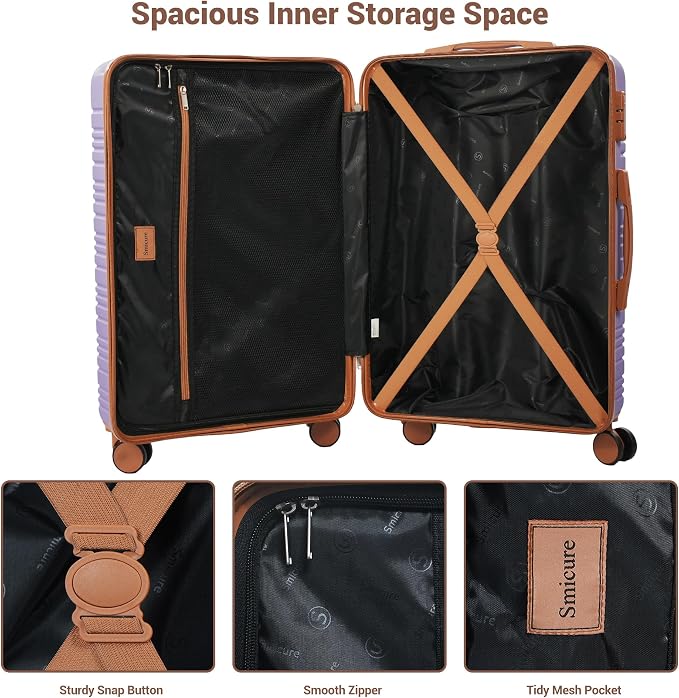 Luggage Sets 3 Piece,Suitcases with Double Spinner Wheels and TSA Lock,Hardcase 5 set Luggage with Travel Duffel Bag,Carry On Luggage Set - Image 8
