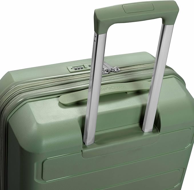 Traveler's Choice Pagosa Hardshell Expandable Luggage with Spinner Wheels, Green, 2-Piece Set (22/27) - Image 10